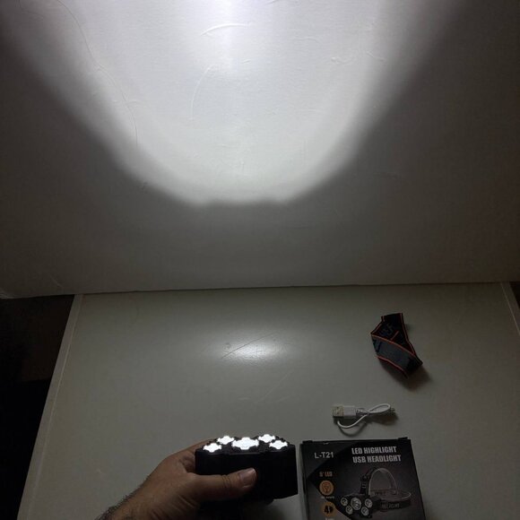 4-Pack 5LED Headlamp Rechargeable with Built in 18650 Headlight Camping USB C - Picture 11 of 11